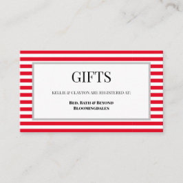 Rood/Wit Strepen Ingelijste Gift Enclosure Kaart