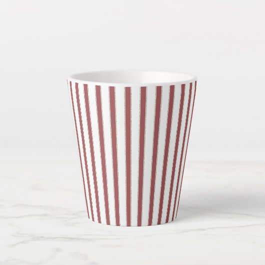 Rood Wit Strepen Kerstmis Latte Mok (Voorkant)