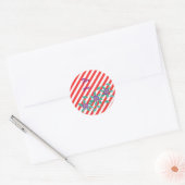 Rood Wit Strepen Paars Bloemen Gift Stickers (Envelop)
