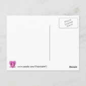 Rood Wit Strepen Paars Bloemen Verjaardag Briefkaa Briefkaart (Achterkant)