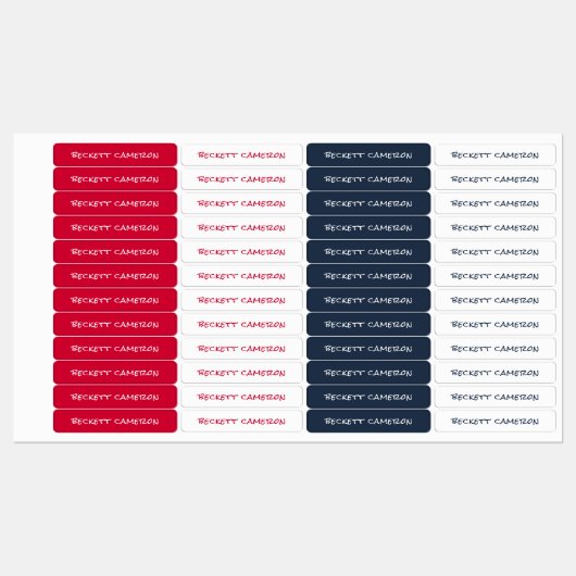 Rood wit strijkijzer op kleding labels (Vel)