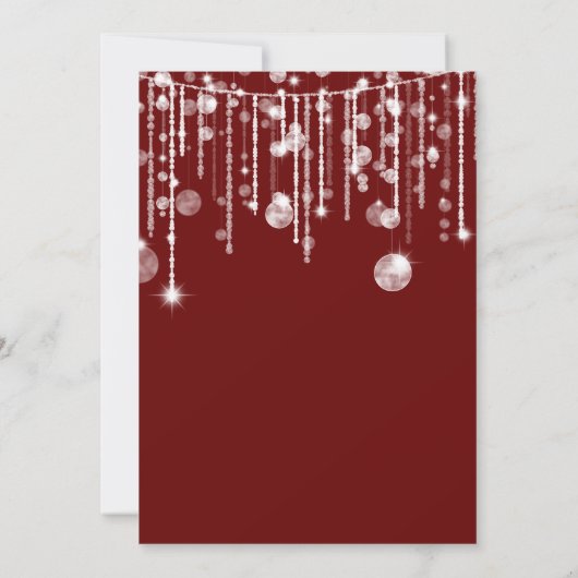 Rood Wit String Lights Kerst Vakantie Kaart (Achterkant)