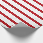 Rood & Wit Stripe Kerstpapier Cadeaupapier (Hoek)