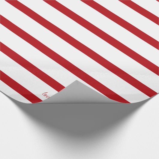 Rood & Wit Stripe Kerstpapier Cadeaupapier (Hoek)