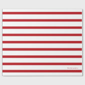 Rood & Wit Stripe Kerstpapier Cadeaupapier (Vlak)