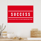Rood Wit Succes Motivatie Inspirerend Poster (Keuken)