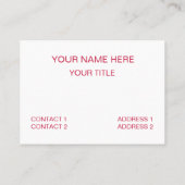 Rood Wit Tartan Check geruite strepen Visitekaartje (Achterkant)