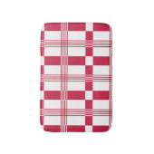 Rood Wit Tartan Check Plaid Badmat (Voorkant Verticaal)