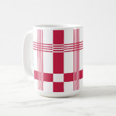 Rood Wit Tartan Check Plaid Koffiemok (Voorkant links)