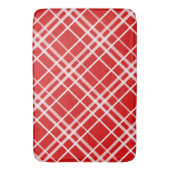 Rood Wit Tartan Plak Patroon Ontwerp Badmat (Voorkant Verticaal)