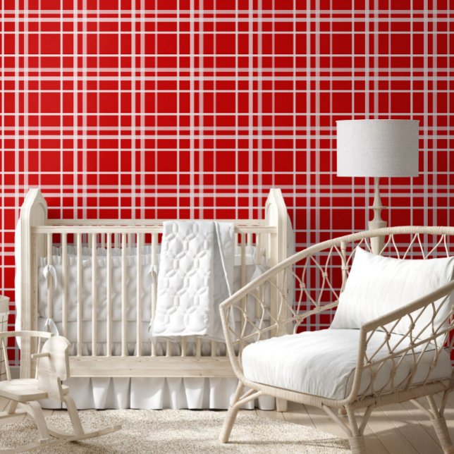 Rood Wit Tartan Plak Patroon Ontwerp Behang (Creator heeft geüpload)