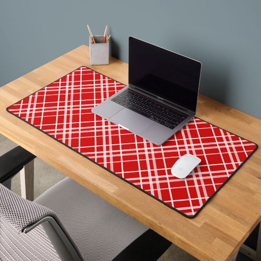 Rood Wit Tartan Plak Patroon Ontwerp Bureaumat
