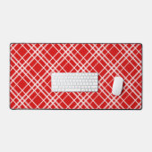 Rood Wit Tartan Plak Patroon Ontwerp Bureaumat (Keyboard & Muis)