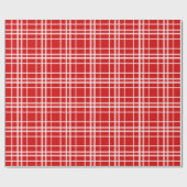 Rood Wit Tartan Plak Patroon Ontwerp Cadeaupapier (Vlak)