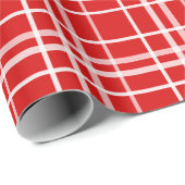 Rood Wit Tartan Plak Patroon Ontwerp Cadeaupapier (Rol Hoek)