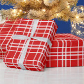 Rood Wit Tartan Plak Patroon Ontwerp Cadeaupapier