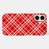 Rood Wit Tartan Plak Patroon Ontwerp Case-Mate iPhone Case (Achterkant (horizontaal))