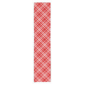 Rood Wit Tartan Plak Patroon Ontwerp Korte Tafelloper (Voorkant)