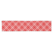 Rood Wit Tartan Plak Patroon Ontwerp Korte Tafelloper (Horizontaal)