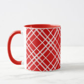 Rood Wit Tartan Plak Patroon Ontwerp Mok (Links)