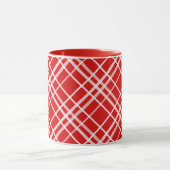 Rood Wit Tartan Plak Patroon Ontwerp Mok (Midden)
