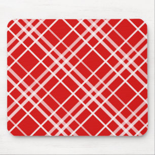 Rood Wit Tartan Plak Patroon Ontwerp Muismat