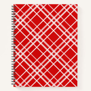Rood Wit Tartan Plak Patroon Ontwerp Notitieboek