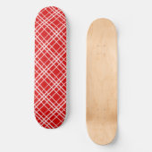 Rood Wit Tartan Plak Patroon Ontwerp Persoonlijk Skateboard (Voorkant)