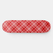 Rood Wit Tartan Plak Patroon Ontwerp Persoonlijk Skateboard (Horizontaal)