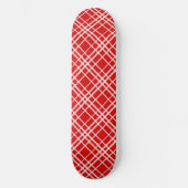 Rood Wit Tartan Plak Patroon Ontwerp Persoonlijk Skateboard (Voorkant)