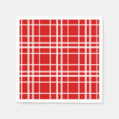 Rood Wit Tartan Plak Patroon Ontwerp Servet (Voorkant)