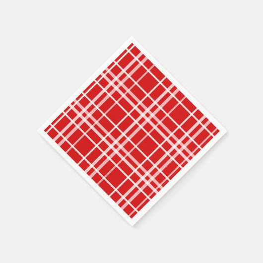 Rood Wit Tartan Plak Patroon Ontwerp Servet (Hoek)