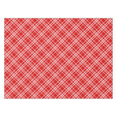 Rood Wit Tartan Plak Patroon Ontwerp Tafelkleed (Voorkant (Horizontaal))