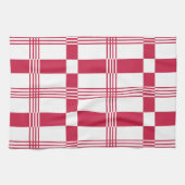 Rood Wit Tartan Plakken Stripes Patroon Theedoek (Horizontaal)