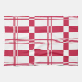 Rood Wit Tartan Plakken Stripes Patroon Theedoek