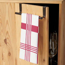 Rood Wit Tartan Plakken Stripes Patroon Theedoek