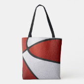 Rood wit team kleuren basketbal coach tote bag (Achterkant)