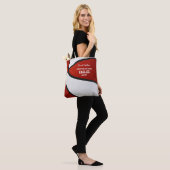Rood wit team kleuren basketbal coach tote bag (Op model)