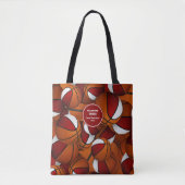 rood wit team kleuren basketbal coach tote bag (Voorkant)