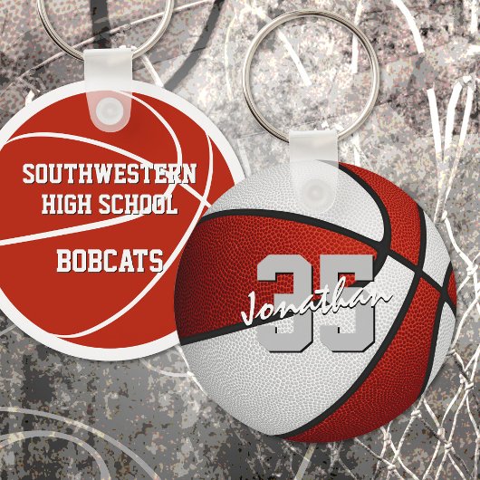 rood wit team kleuren basketbal partij gunsten sleutelhanger