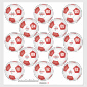 rood wit team kleuren individuele voetballers sticker (Vel)