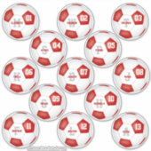 rood wit team kleuren individuele voetballers sticker (Voorkant)