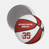 rood wit team kleuren jongens basketbal magneet (Voorkant / Achterkant)