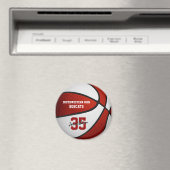 rood wit team kleuren jongens basketbal magneet (Insitu (Vaatwasser))