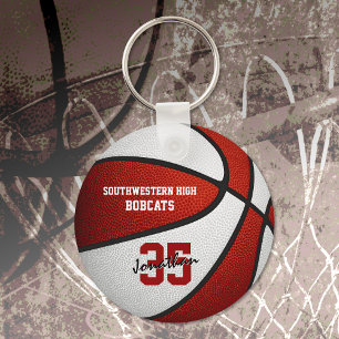 rood wit team kleuren jongens basketbal sleutelhanger