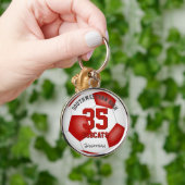 rood wit team kleuren jongens jongens noemen voetb sleutelhanger (Hand)