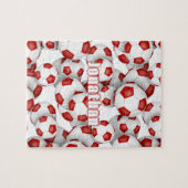 rood wit team kleuren jongens voetbal legpuzzel (Horizontaal)