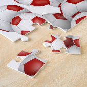 rood wit team kleuren jongens voetbal legpuzzel (Zijkant)
