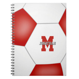 rood wit team kleuren jongens voetbal notitieboek