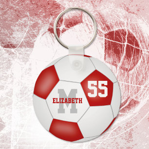rood wit team kleuren jongens voetbal sleutelhanger